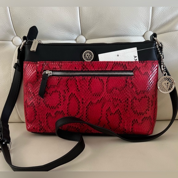 NWT ANNE KLEIN PYTHON SNAKE CROSSBODY BAG PURSE - Picture 6 of 14